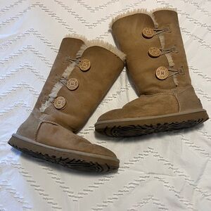 UGG Women's Brown Shearling Button Boots
